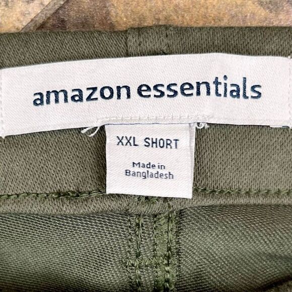 NWT Amazon Essentials Dark Olive Chino Pants XXL Short - Picture 5 of 7